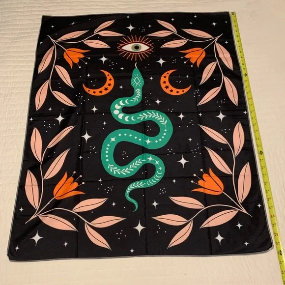 SOLD Snake tapestry all seeing eye floral moon flower wall decor stars girl gift - Picture 1 of 5
